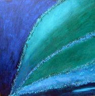 Aqua Profunda    101 x 101 cm, 39.72 x 39.76 inches, Mixed Media on Canvas, 2001