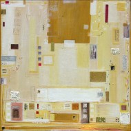 Parfum de Femme – Scent of a Woman  Scent of a Woman, Perfumo de Mujer, 120 x 120 cm, 47.24 x 47.24 inches, Acrylic, oil, collage, gold leaf, impasto on canvas, 2008