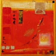 The Spirit Of The Land, Collection BP 6 canvases of (80 x 80 cm) x 6 = 240 x 160 cm, 94.48 x 63.00 inches, Acrylic, oil, collage chinese rice paper, gold leaf, impasto on canvas, 2008, Collection BP Sydney