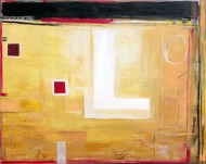 Following The Path  En Suivant le Chemin, Siguiendo el Camino, 152 x 121 cm, 59.84 x 47.63 inches, Acrylic, oil, collage chinese rice paper, gold leaf, impasto on canvas, 2007